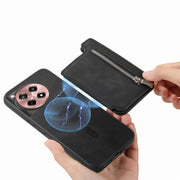 For OnePlus Nord CE4 / Ace 3V Retro MagSafe Zipper Wallet Card Bag Back Phone Case(Black)