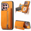 For OnePlus Ace 3 5G / 12R 5G Retro MagSafe Zipper Wallet Card Bag Back Phone Case(Yellow) - OnePlus Cases by PMC TechLife | Online Shopping South Africa | PMC TechLife | Buy Now Pay Later Mobicred