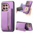 For OnePlus Ace 3 5G / 12R 5G Retro MagSafe Zipper Wallet Card Bag Back Phone Case(Purple) - OnePlus Cases by PMC TechLife | Online Shopping South Africa | PMC TechLife | Buy Now Pay Later Mobicred