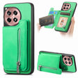 For OnePlus Ace 3 5G / 12R 5G Retro MagSafe Zipper Wallet Card Bag Back Phone Case(Green) - OnePlus Cases by PMC TechLife | Online Shopping South Africa | PMC TechLife | Buy Now Pay Later Mobicred