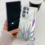 For Samsung Galaxy S25+ 5G Electroplating Flowers Plants Texture Wristband TPU Phone Case(Green Plants FL5)