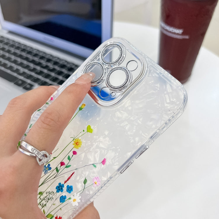 For iPhone 16e Electroplating Flower Texture TPU Phone Case(Flowers SH4) - iPhone 16e Cases by PMC TechLife | Online Shopping South Africa | PMC TechLife | Buy Now Pay Later Mobicred