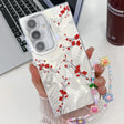 For Samsung Galaxy S25+ 5G Electroplating Flower Texture Wristband TPU Phone Case(Red Plum Blossom SH2) - free shipping - PMC Jewellery - Order now!