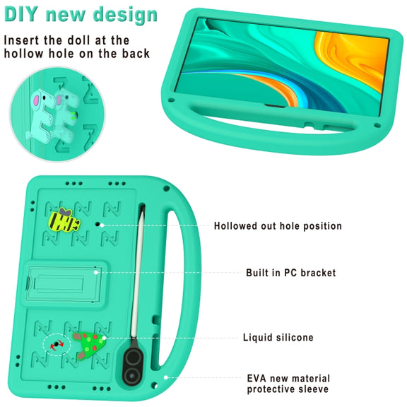 For Honor Pad X8 Pro 11.5 Cartoon Sparrow EVA Shockproof Tablet Case(Glacier Green)