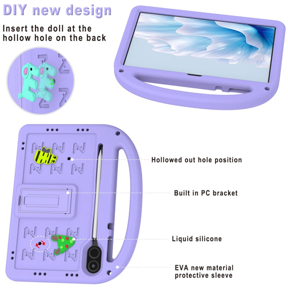 For Honor Pad X8 Pro 11.5 Cartoon Sparrow EVA Shockproof Tablet Case(Taro Purple)