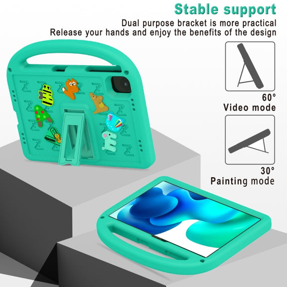 For Honor Pad X8a / X9 2024 Cartoon Sparrow EVA Shockproof Tablet Case(Glacier Green)