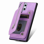 For Samsung Galaxy S25 Ultra 5G Retro MagSafe Zipper Wallet Card Bag Back Phone Case(Purple)