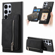 For Samsung Galaxy S25 Ultra 5G Retro MagSafe Zipper Wallet Card Bag Back Phone Case(Black) - Galaxy S25 Ultra 5G Cases by PMC TechLife | Online Shopping South Africa | PMC TechLife | Buy Now Pay Later Mobicred