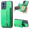 For Motorola Moto G Power 2024 5G Retro MagSafe Zipper Wallet Card Bag Back Phone Case(Green) - Motorola Cases by PMC TechLife | Online Shopping South Africa | PMC TechLife | Buy Now Pay Later Mobicred