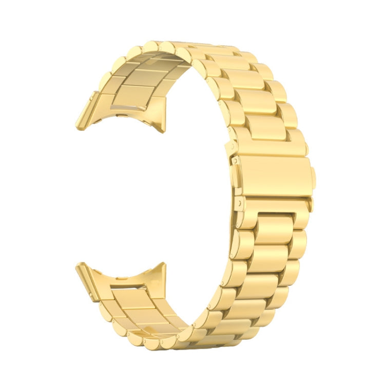 For Google Pixel Watch 3 45mm Three Beads Stainless Steel Folding Buckle Integrated Watch Band(Gold) - free shipping - PMC TechLife - Order now!