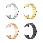 For Google Pixel Watch 3 45mm Three Beads Stainless Steel Folding Buckle Integrated Watch Band(Rose Gold)