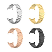 For Google Pixel Watch 3 45mm Three Beads Stainless Steel Folding Buckle Integrated Watch Band(Rose Gold)