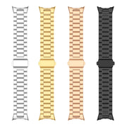 For Google Pixel Watch 3 45mm Three Beads Stainless Steel Folding Buckle Integrated Watch Band(Rose Gold)
