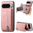 For Google Pixel 9 Pro XL Retro MagSafe Zipper Wallet Card Bag Back Phone Case(Pink) - Google Cases by PMC TechLife | Online Shopping South Africa | PMC TechLife | Buy Now Pay Later Mobicred