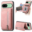 For Google Pixel 8a Retro MagSafe Zipper Wallet Card Bag Back Phone Case(Pink) - Google Cases by PMC TechLife | Online Shopping South Africa | PMC TechLife | Buy Now Pay Later Mobicred