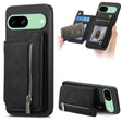 For Google Pixel 8a Retro MagSafe Zipper Wallet Card Bag Back Phone Case(Black) - Google Cases by PMC TechLife | Online Shopping South Africa | PMC TechLife | Buy Now Pay Later Mobicred