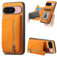 For Google Pixel 9 / 9 Pro Retro MagSafe Zipper Wallet Card Bag Back Phone Case(Yellow) - Google Cases by PMC TechLife | Online Shopping South Africa | PMC TechLife | Buy Now Pay Later Mobicred