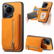For Huawei Pura 70 Ultra Retro MagSafe Zipper Wallet Card Bag Back Phone Case(Yellow) - Huawei Cases by PMC Jewellery | Online Shopping South Africa | PMC Jewellery | Buy Now Pay Later Mobicred