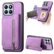 For Honor X8b Retro MagSafe Zipper Wallet Card Bag Back Phone Case(Purple) - Honor Cases by PMC TechLife | Online Shopping South Africa | PMC TechLife | Buy Now Pay Later Mobicred