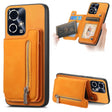 For Honor 90 GT 5G Retro MagSafe Zipper Wallet Card Bag Back Phone Case(Yellow) - Honor Cases by PMC TechLife | Online Shopping South Africa | PMC TechLife | Buy Now Pay Later Mobicred
