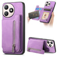 For Honor X50i+ Retro MagSafe Zipper Wallet Card Bag Back Phone Case(Purple) - Honor Cases by PMC TechLife | Online Shopping South Africa | PMC TechLife | Buy Now Pay Later Mobicred