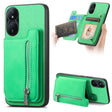 For Honor Play 50 Plus 5G Retro MagSafe Zipper Wallet Card Bag Back Phone Case(Green) - Honor Cases by PMC TechLife | Online Shopping South Africa | PMC TechLife | Buy Now Pay Later Mobicred