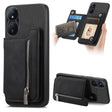 For Honor Play 50 Plus 5G Retro MagSafe Zipper Wallet Card Bag Back Phone Case(Black) - Honor Cases by PMC TechLife | Online Shopping South Africa | PMC TechLife | Buy Now Pay Later Mobicred