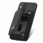 For Honor 90 Retro MagSafe Zipper Wallet Card Bag Back Phone Case(Black)