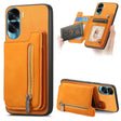 For Honor X50i Retro MagSafe Zipper Wallet Card Bag Back Phone Case(Yellow) - Honor Cases by PMC TechLife | Online Shopping South Africa | PMC TechLife | Buy Now Pay Later Mobicred