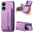 For Honor X7b / Play 8T 5G Retro MagSafe Zipper Wallet Card Bag Back Phone Case(Purple) - Honor Cases by PMC TechLife | Online Shopping South Africa | PMC TechLife | Buy Now Pay Later Mobicred