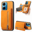 For Honor Play 7T / X7a Retro MagSafe Zipper Wallet Card Bag Back Phone Case(Yellow) - Honor Cases by PMC TechLife | Online Shopping South Africa | PMC TechLife | Buy Now Pay Later Mobicred