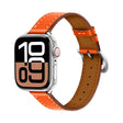 For Apple Watch 46mm / 49mm / 45mm / 44mm Classic Connector Buckle Slim Cow Real Leather Watch Band(Orange) - Watch Bands by PMC TechLife | Online Shopping South Africa | PMC TechLife | Buy Now Pay Later Mobicred