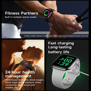 KL08 2.04 inch Color Screen Smart Watch Silicone Strap, Support Bluetooth Call(Blue)
