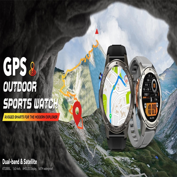DM56 1.43 inch Color Screen Smart Watch, Support Bluetooth Call / Wellness Tracking(Silver)