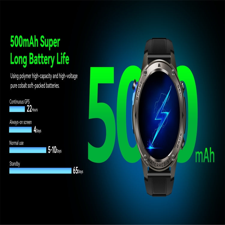 DM56 1.43 inch Color Screen Smart Watch, Support Bluetooth Call / Wellness Tracking(Black)