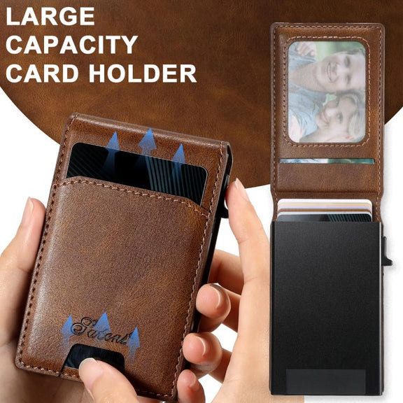 For Samsung Galaxy S25 Ultra 5G Suteni H19 Oil Wax 2-in-1 MagSafe Removable Card Box Back Phone Case(Brown)