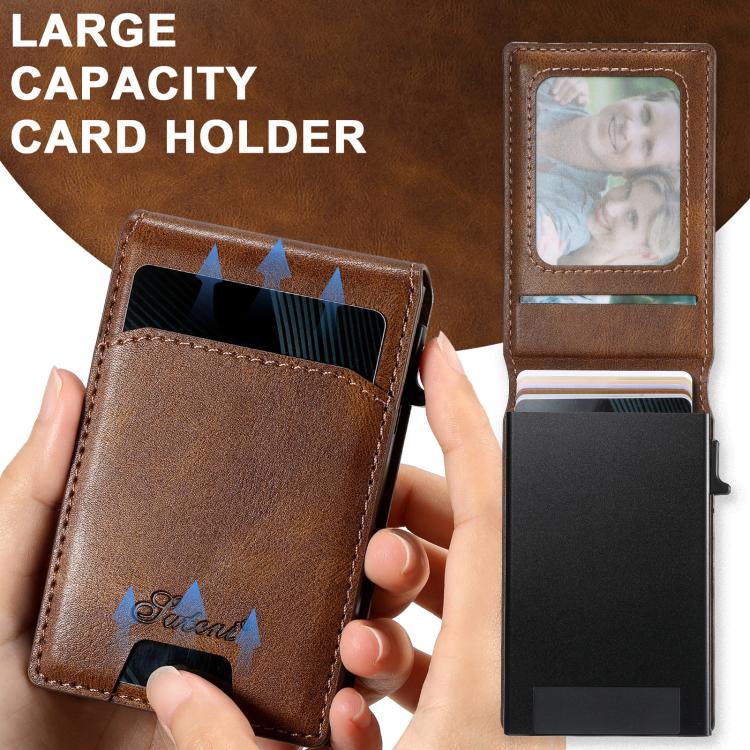 For Samsung Galaxy S25 Ultra 5G Suteni H19 Oil Wax 2-in-1 MagSafe Removable Card Box Back Phone Case(Brown)