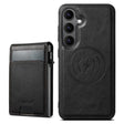 For Samsung Galaxy S25+ 5G Suteni H19 Oil Wax 2-in-1 MagSafe Removable Card Box Back Phone Case(Black) - free shipping - PMC TechLife - Order now!