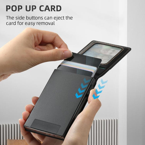 For Samsung Galaxy S25+ 5G Suteni H19 Oil Wax 2-in-1 MagSafe Removable Card Box Back Phone Case(Black)