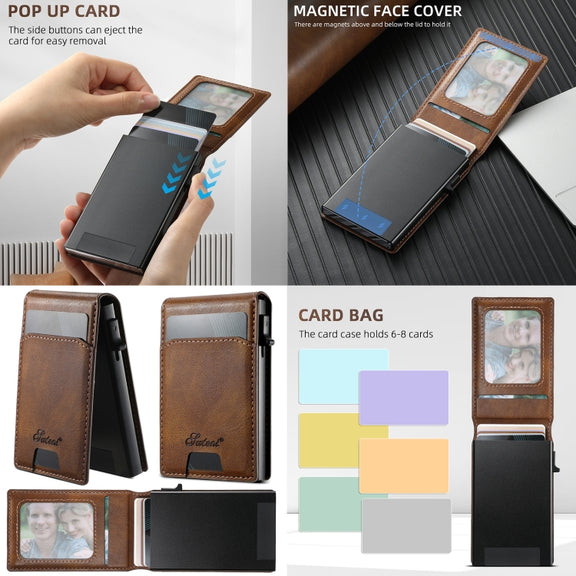 For Samsung Galaxy S25+ 5G Suteni H19 Oil Wax 2-in-1 MagSafe Removable Card Box Back Phone Case(Black)