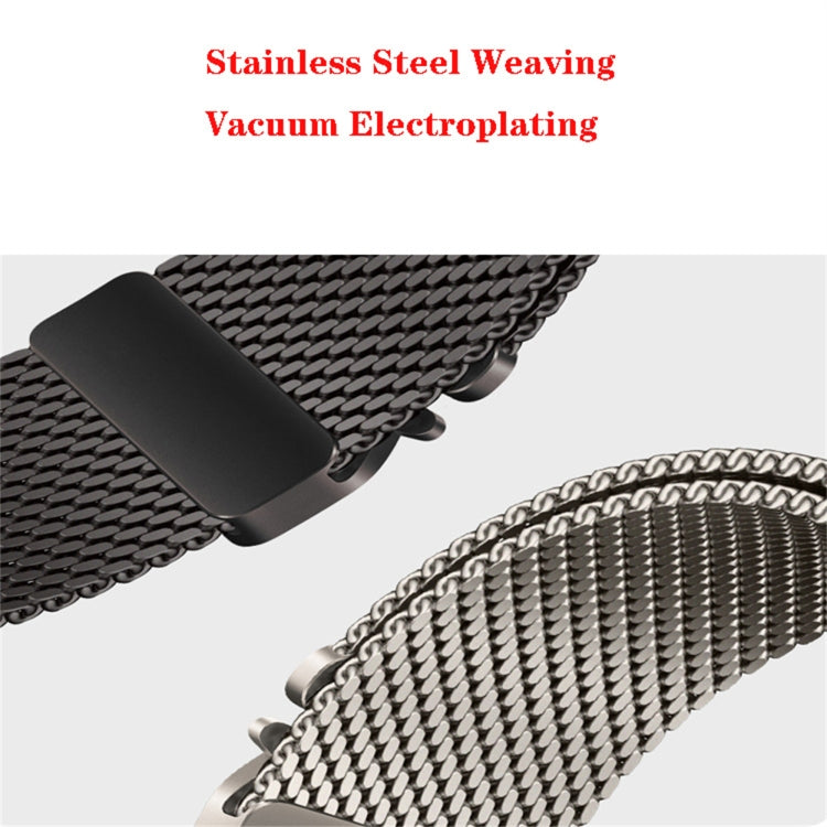 For Apple Watch 46mm / 49mm / 45mm / 44mm Umbrella Buckle Think Milanese Plate Stainless Steel Paracord Buckle Watch Band(Starlight)