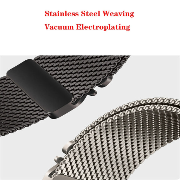For Apple Watch 42mm / 41mm / 40mm / 38mm Umbrella Buckle Think Milanese Plate Stainless Steel Paracord Buckle Watch Band(Starlight)