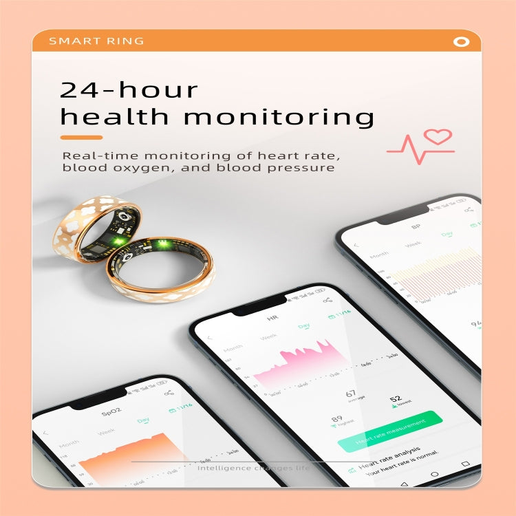 R10M SIZE 10 Smart Ring, Support Heart Rate / Blood Oxygen / Sleep Monitoring / Multiple Sports Modes(Rose Gold)