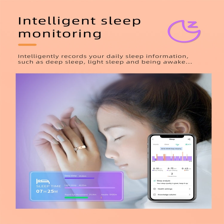 R10M SIZE 10 Smart Ring, Support Heart Rate / Blood Oxygen / Sleep Monitoring / Multiple Sports Modes(Rose Gold)