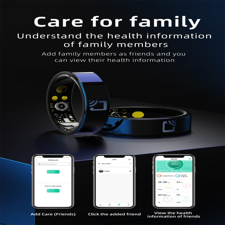 R20 SIZE 13 Smart Ring, Support Heart Rate / Blood Oxygen / Sleep Monitoring / Multiple Sports Modes(Black)