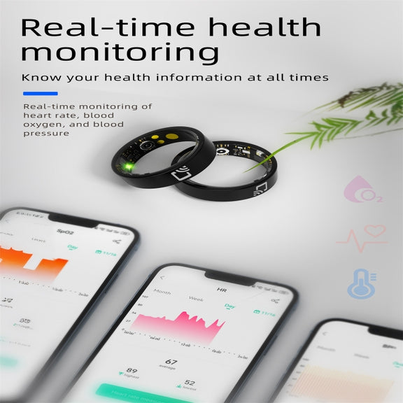R20 SIZE 14 Smart Ring, Support Heart Rate / Blood Oxygen / Sleep Monitoring / Multiple Sports Modes(Black)
