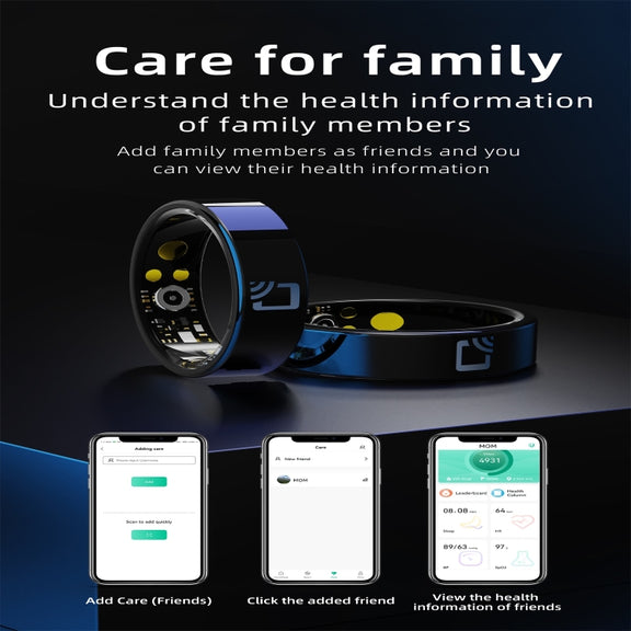 R20 SIZE 14 Smart Ring, Support Heart Rate / Blood Oxygen / Sleep Monitoring / Multiple Sports Modes(Black)