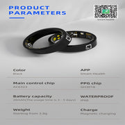 R20 SIZE 14 Smart Ring, Support Heart Rate / Blood Oxygen / Sleep Monitoring / Multiple Sports Modes(Black)