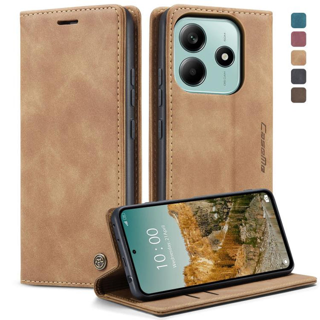 For Redmi Note 14 5G CaseMe 013 Multifunctional Horizontal Flip Leather Phone Case(Brown)