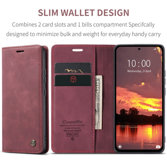 For Redmi Note 14 5G CaseMe 013 Multifunctional Horizontal Flip Leather Phone Case(Red)